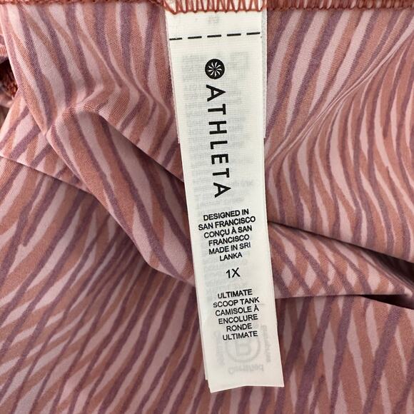 Athleta Ultimate Scoop Tank Top SZ 1X Activated Mauve Pullover Racerback Stretch - Picture 9 of 10